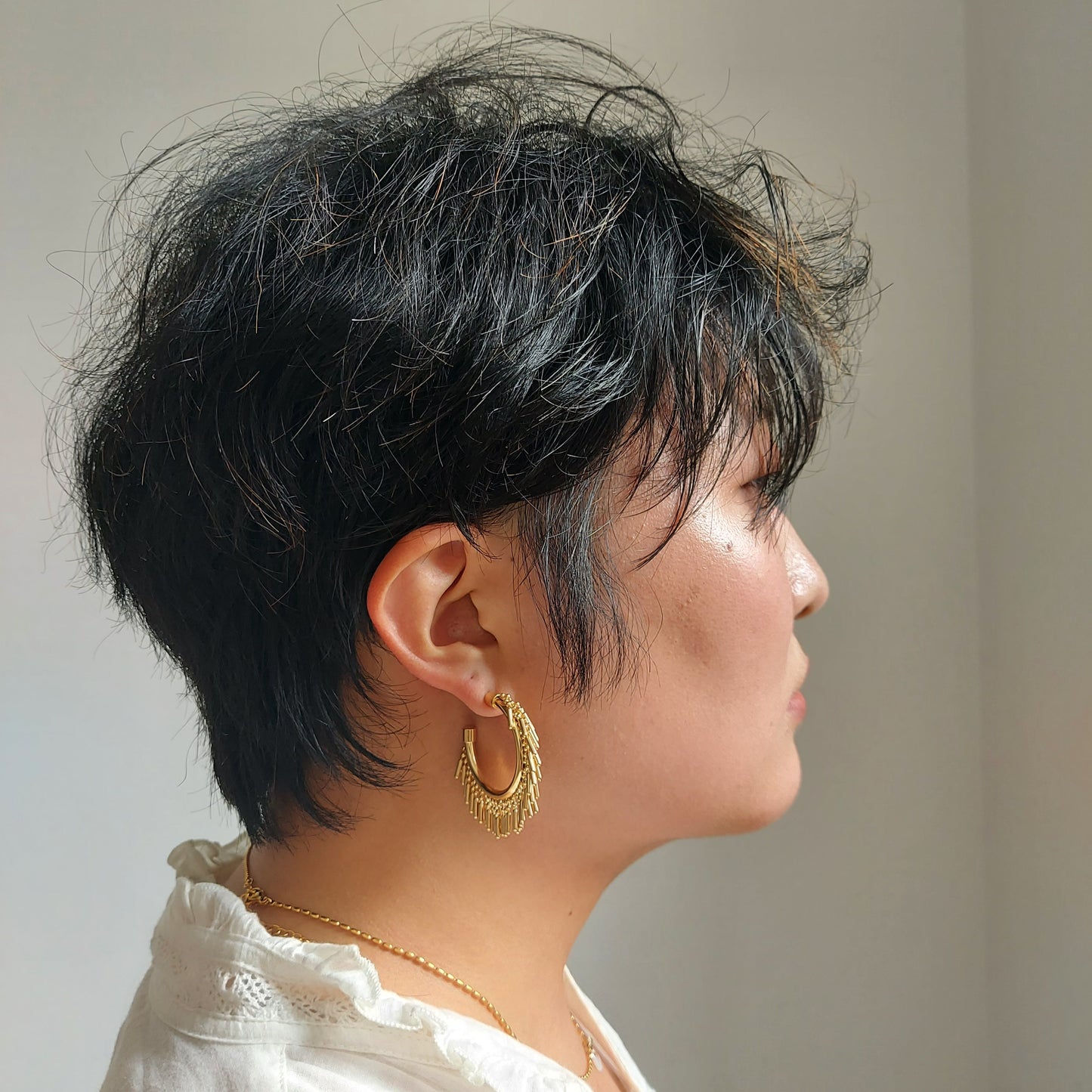 DIVA Gold Tassel hoops / Hoop Earrings