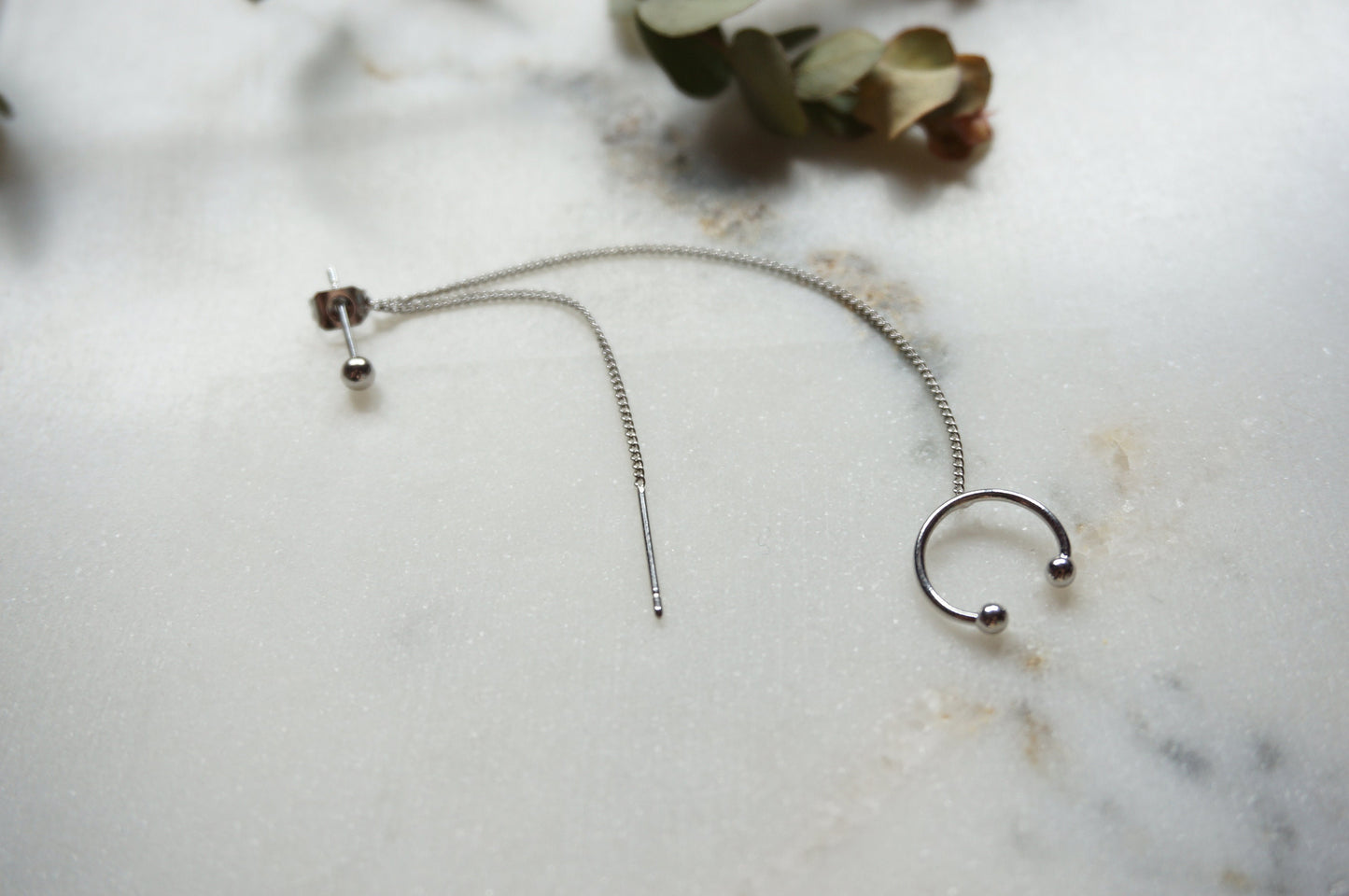 CATENA Silver Ball Stud, Threader and Cuff