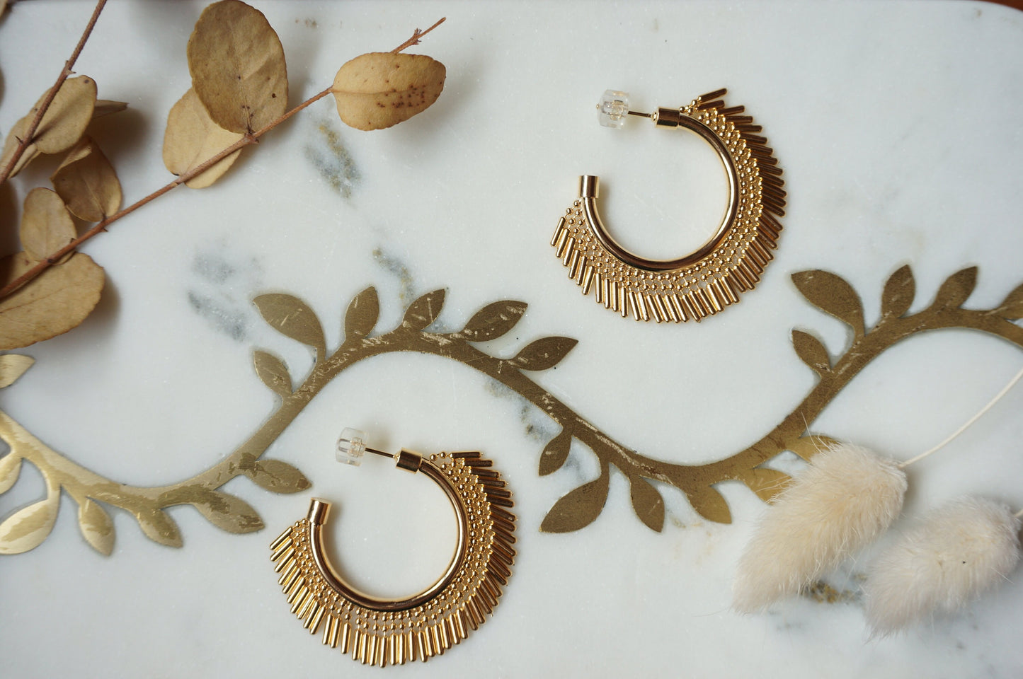 DIVA Gold Tassel hoops / Hoop Earrings