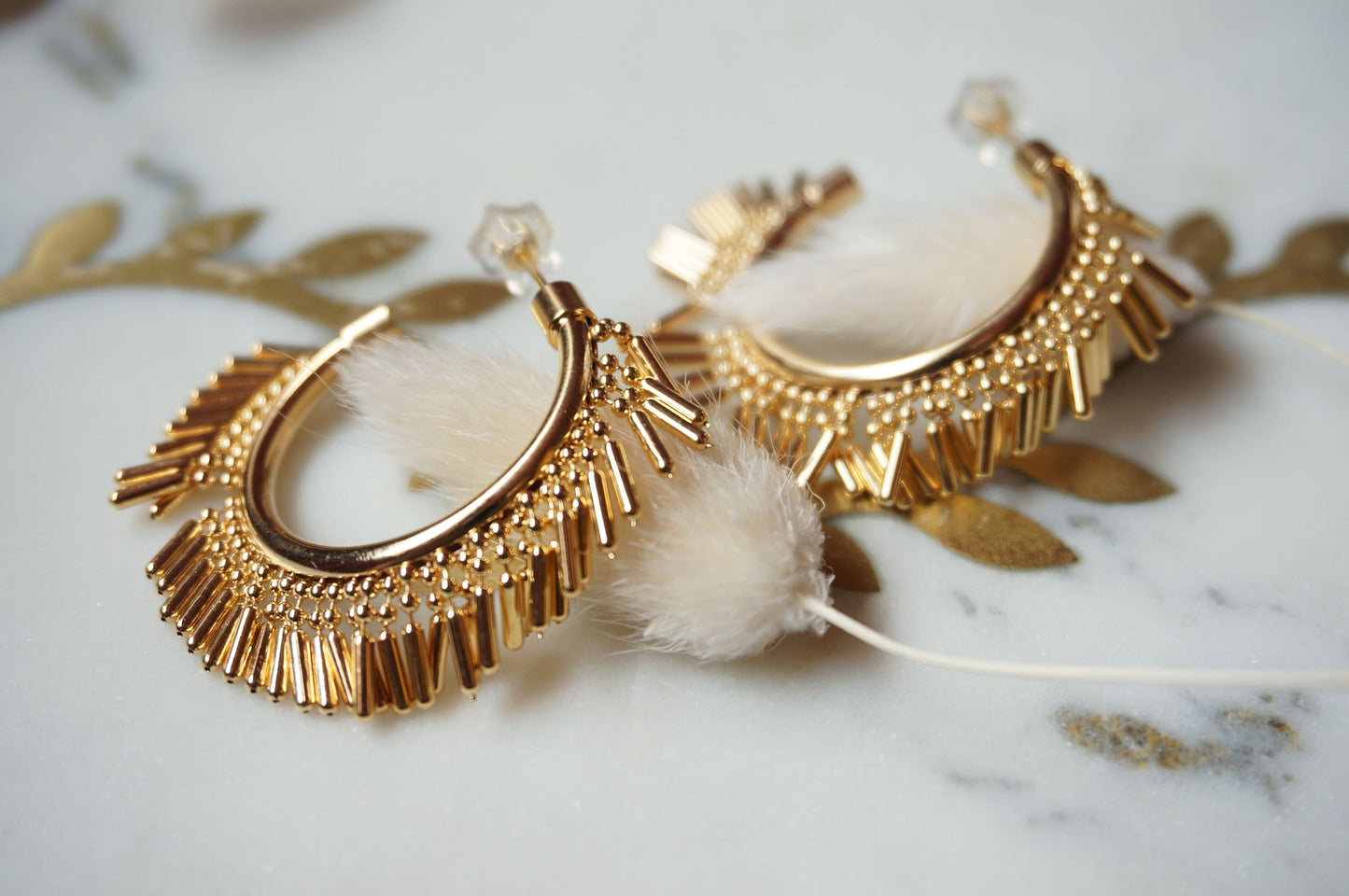 DIVA Gold Tassel hoops / Hoop Earrings