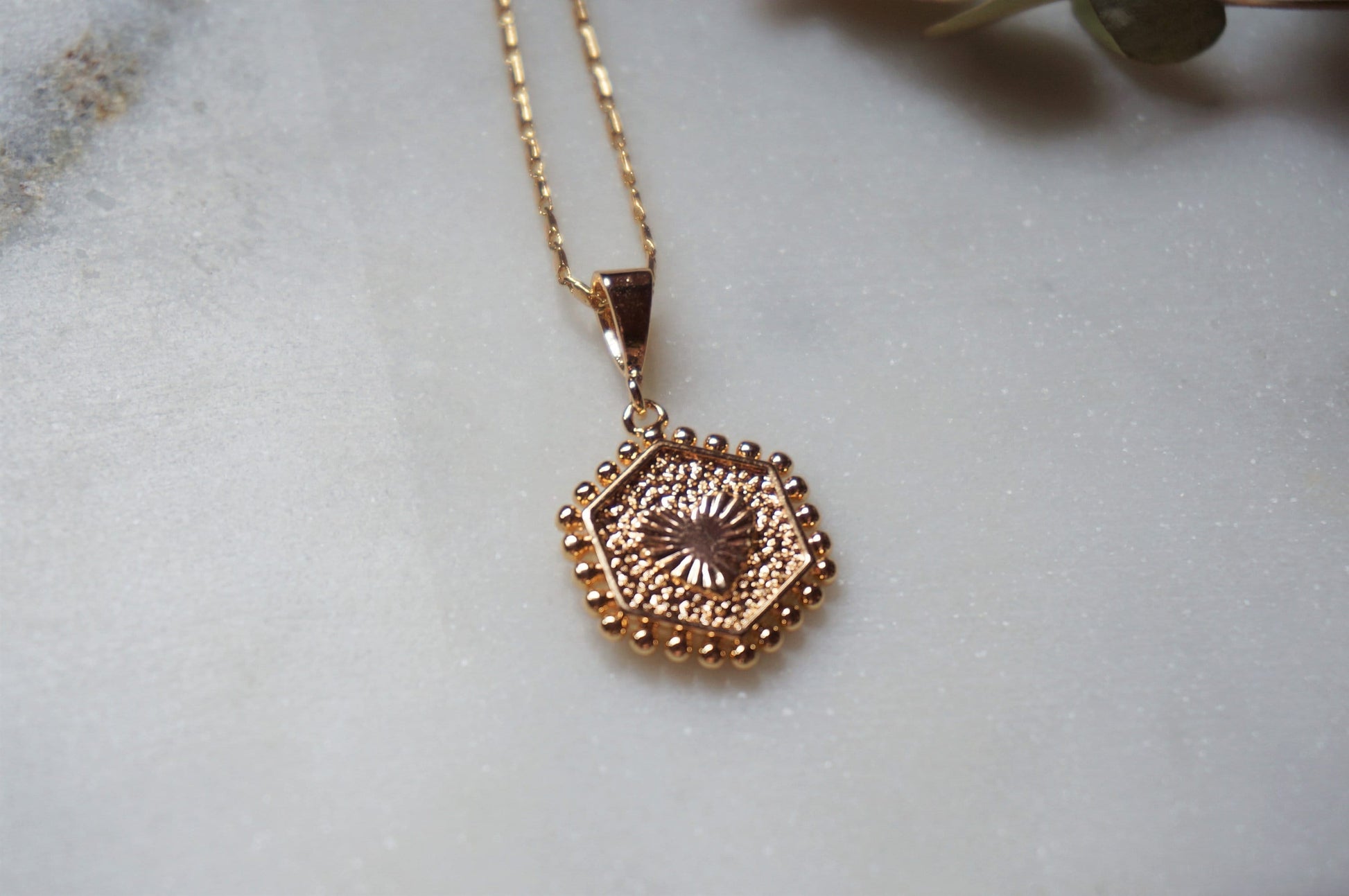 Gold Initial Letter Charm Necklace