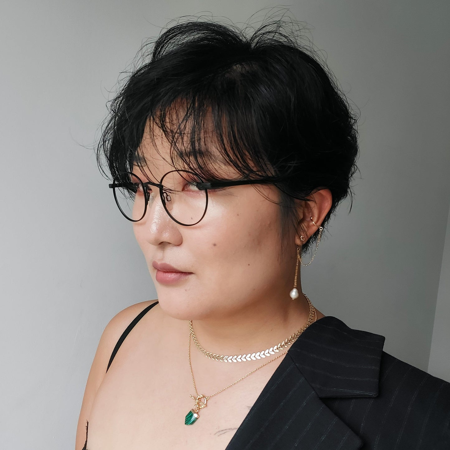 Gold / Silver Leaf Chain Necklace / Gold Silver Choker / Leaf Necklace