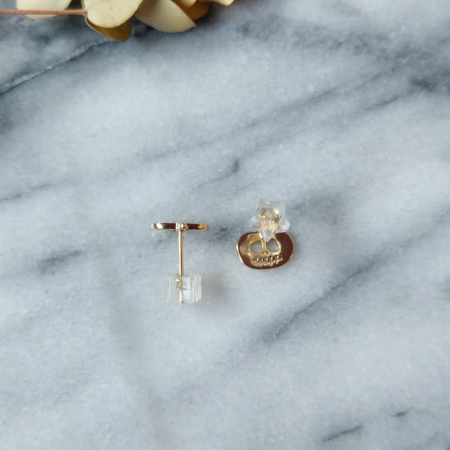 JACK Gold Pumpkin Studs / Halloween Earrings / Jack o'Lantern Earrings