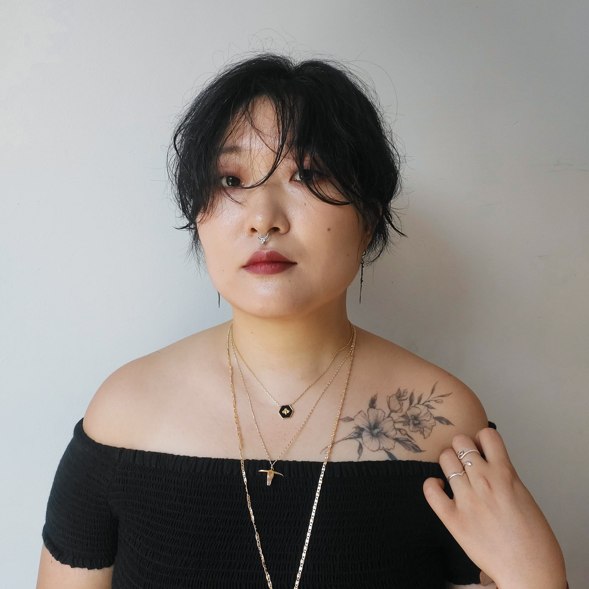 Bull Skull Gold Necklace / Cow Skull Charm Necklace