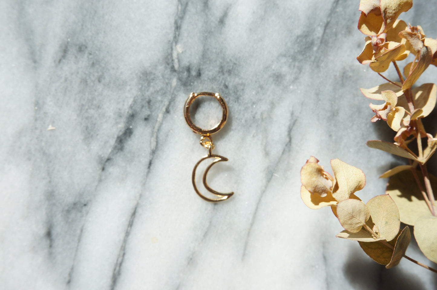 AMARIS Gold Sun, Moon and Star Huggie Earring Set / Gold Hoops