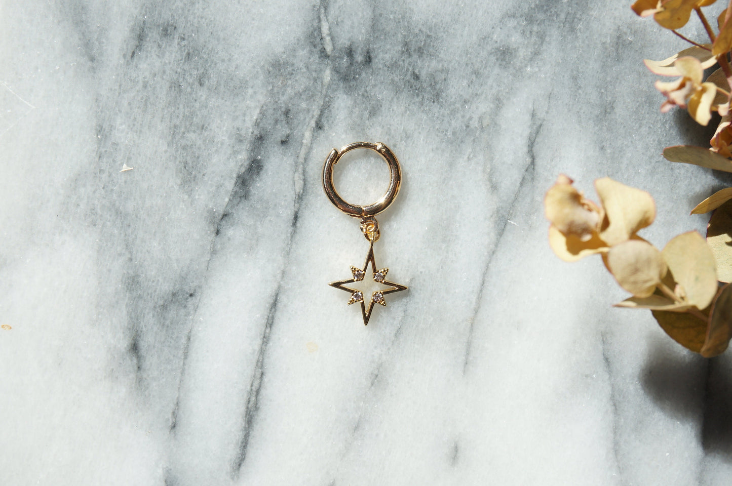 AMARIS Gold Sun, Moon and Star Huggie Earring Set / Gold Hoops