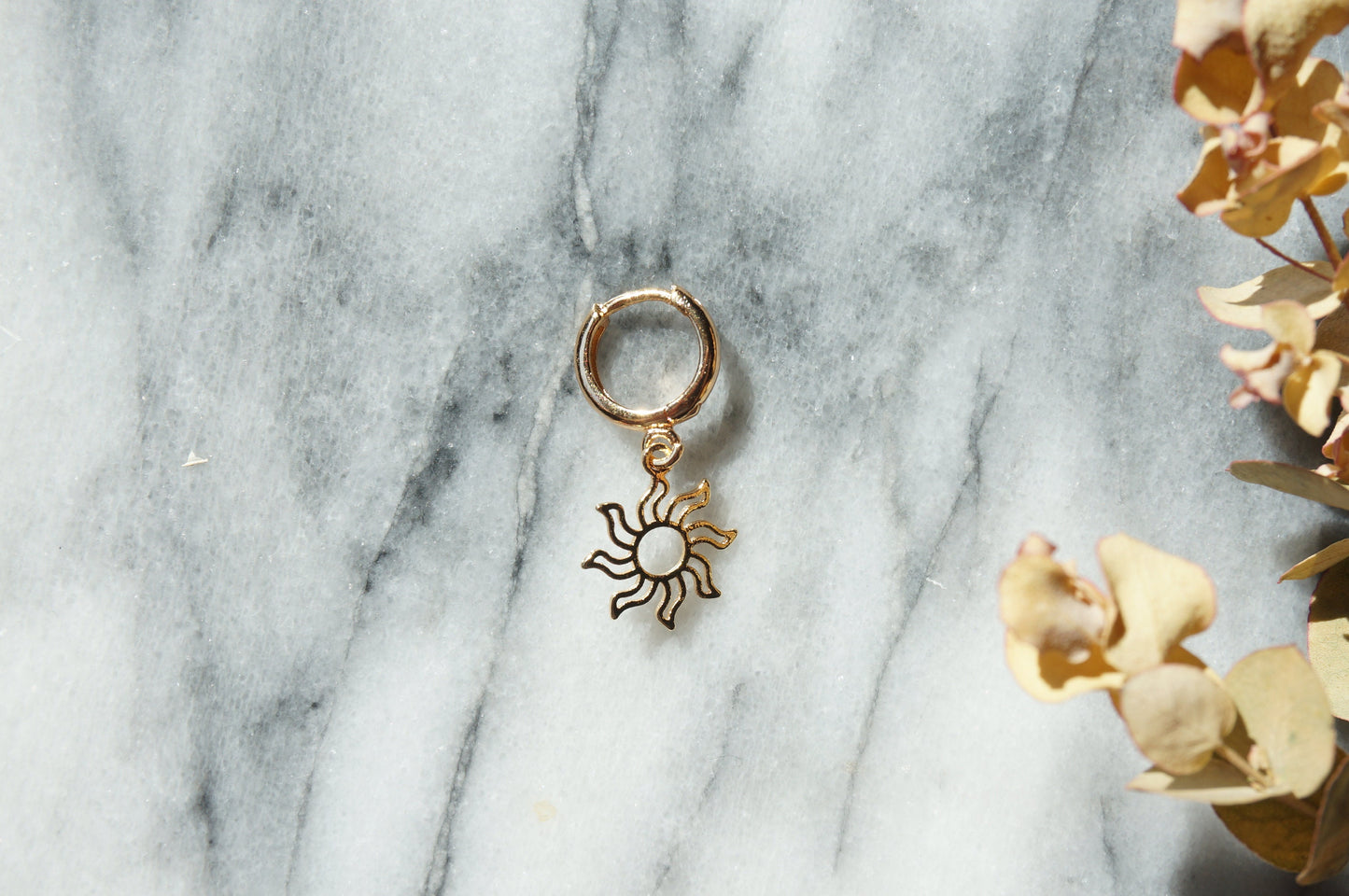 AMARIS Gold Sun, Moon and Star Huggie Earring Set / Gold Hoops