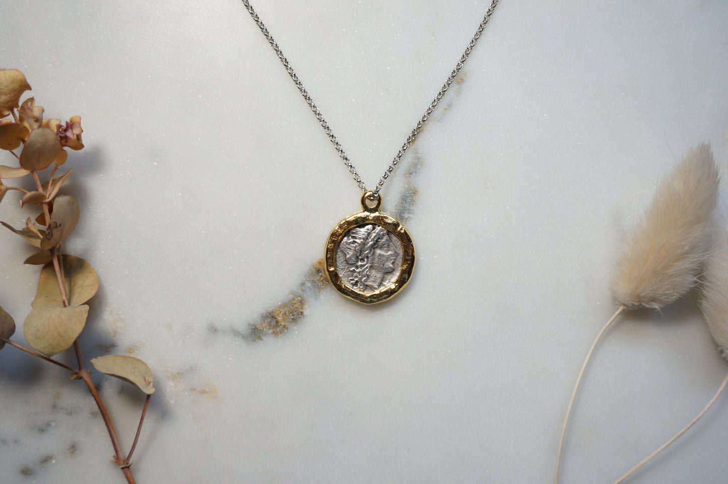 NASSAU Gold and Silver Coin Necklace