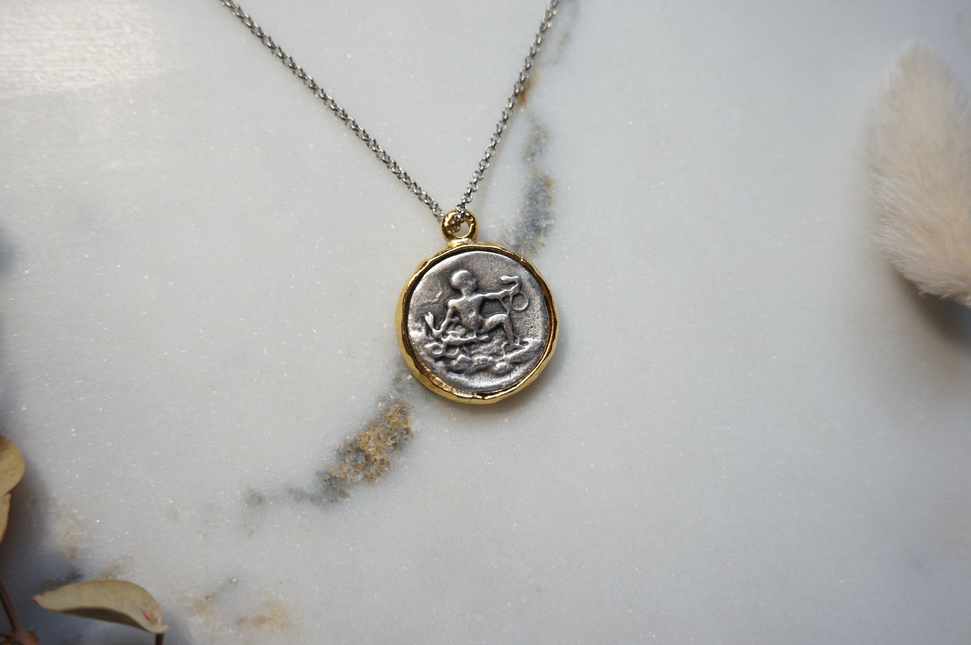 NASSAU Gold and Silver Coin Necklace