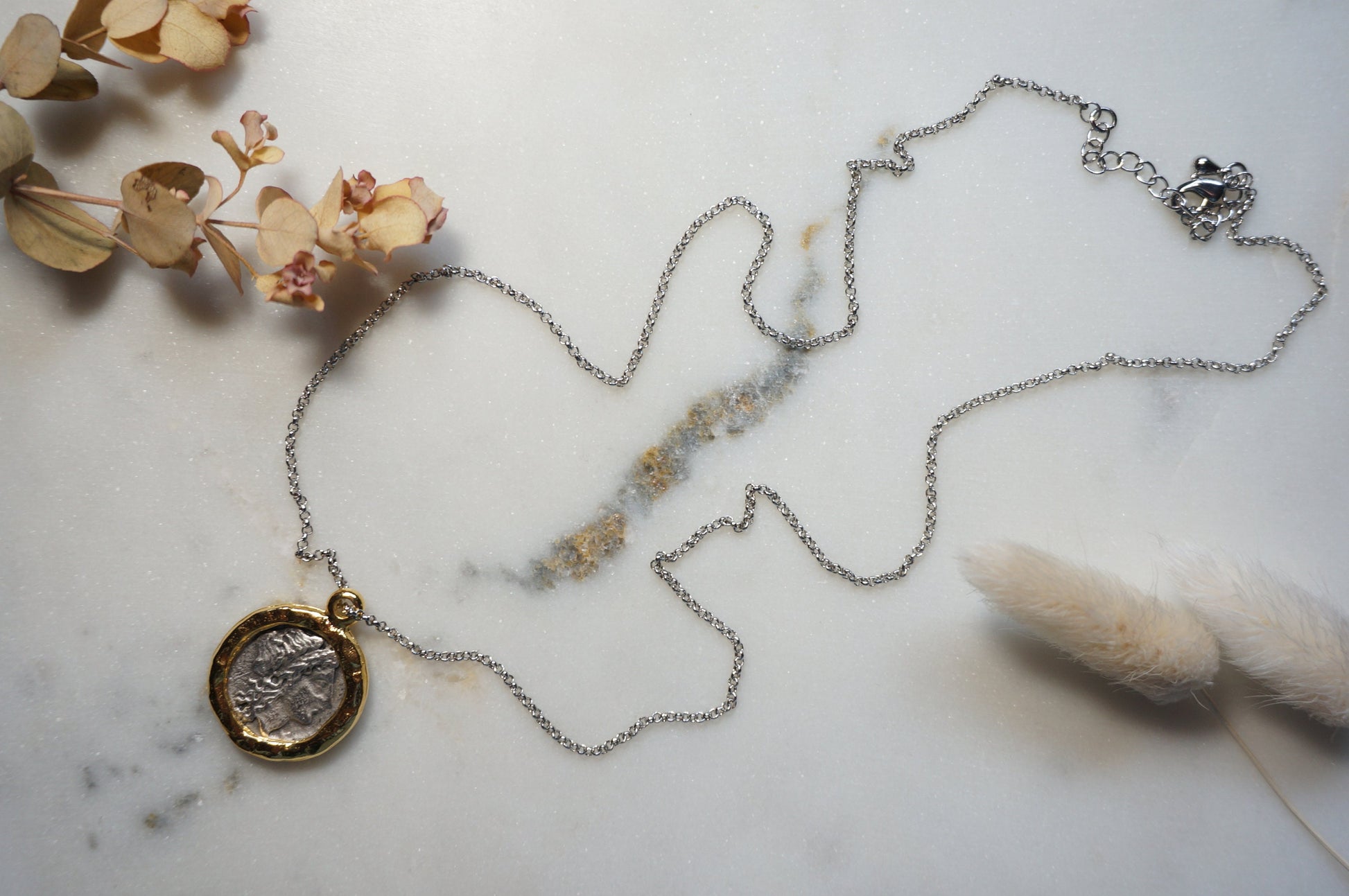 NASSAU Gold and Silver Coin Necklace