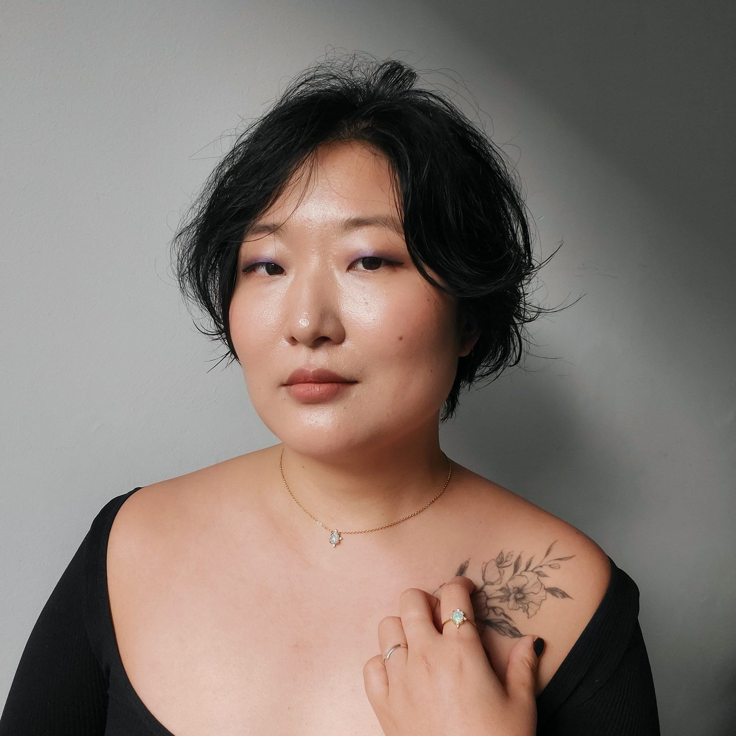 OPALITE Gold Jewellery set with Earrings, Bracelet and Necklace