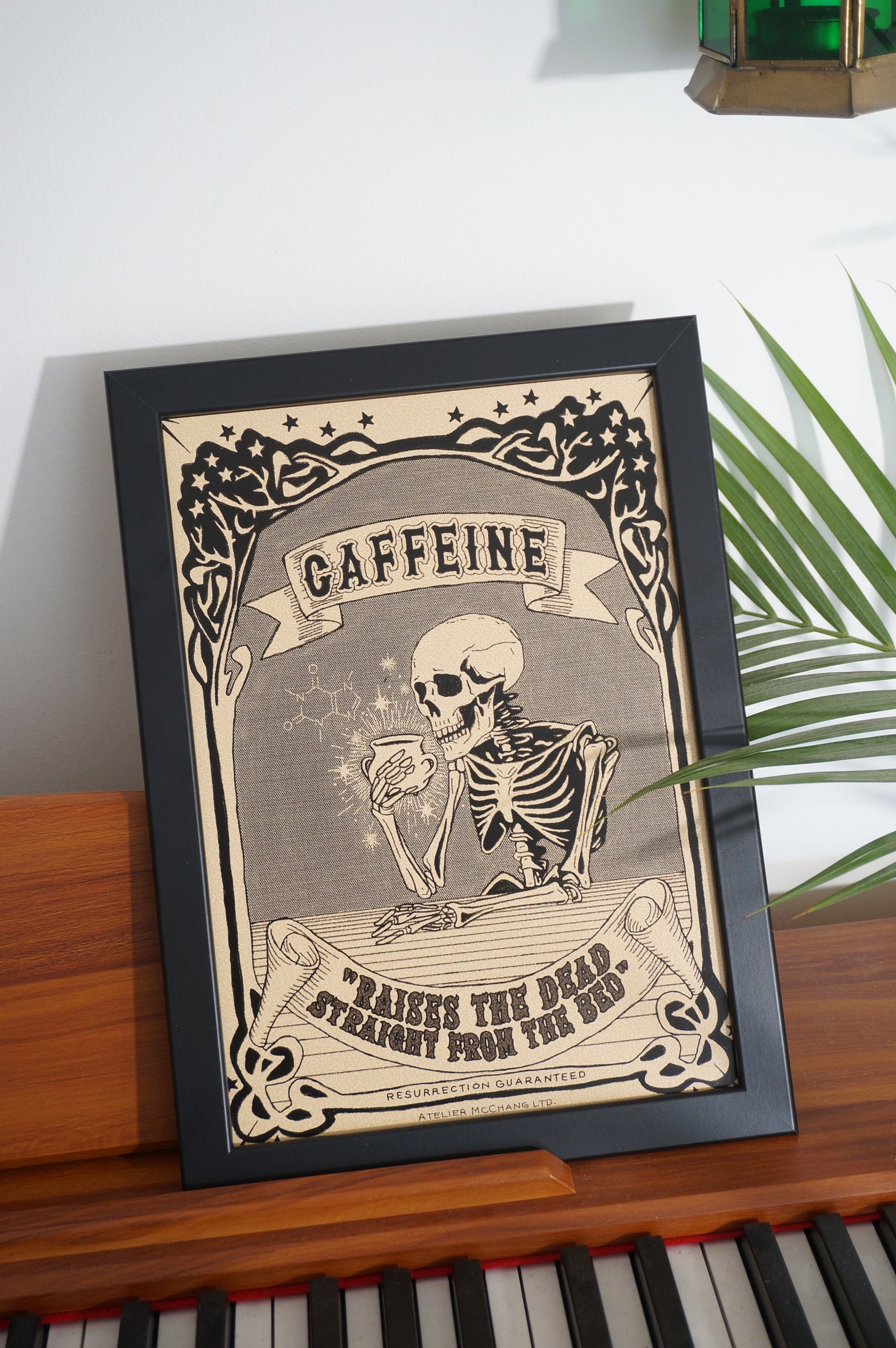 Caffeine Poster / Skeleton Poster / Dark Academia Prints