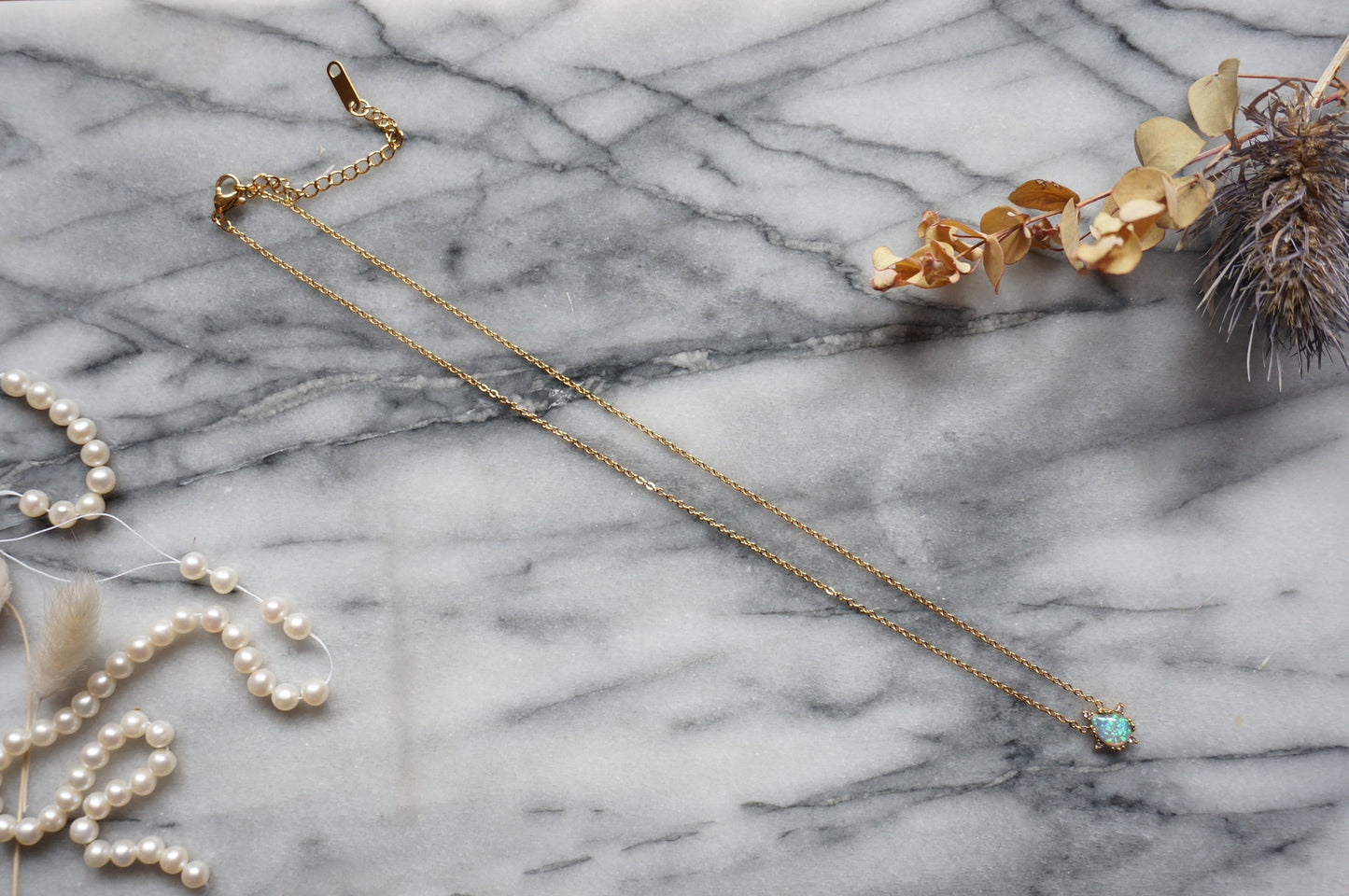 OPALITE Gold Jewellery set with Earrings, Bracelet and Necklace