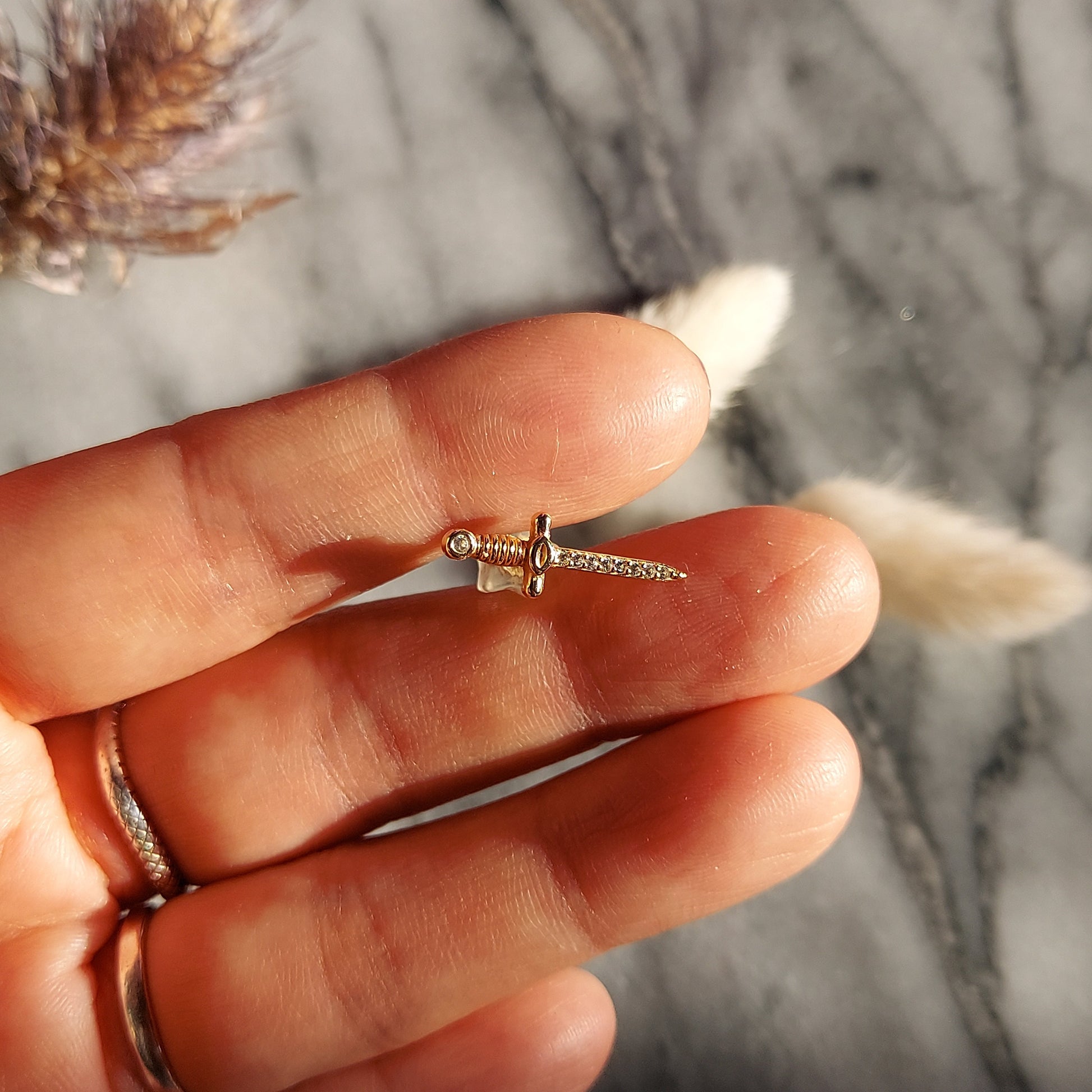 Dainty Dagger Stud Earring / Mini Sword Stud Earring
