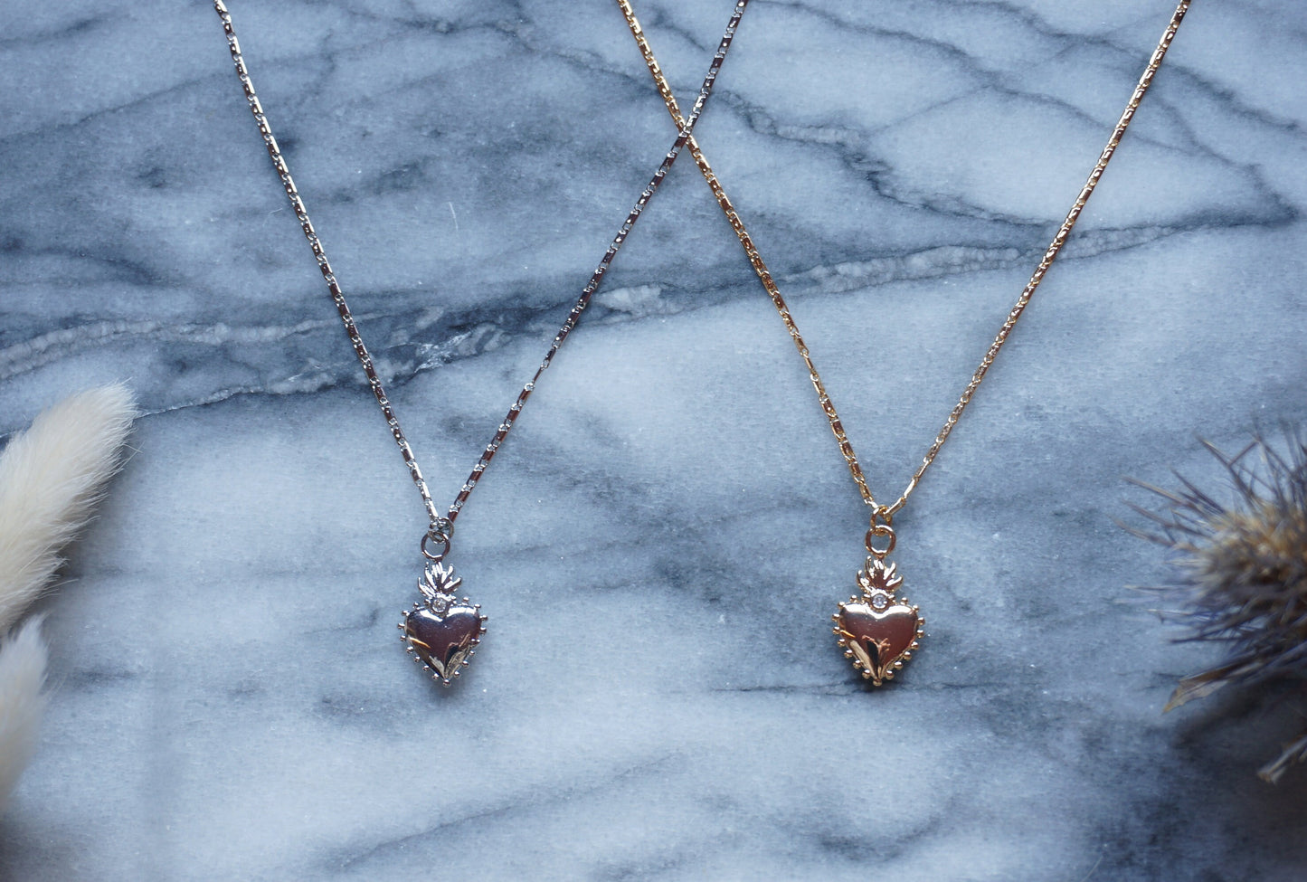 Dainty Sacred Heart Gold / Silver Necklace