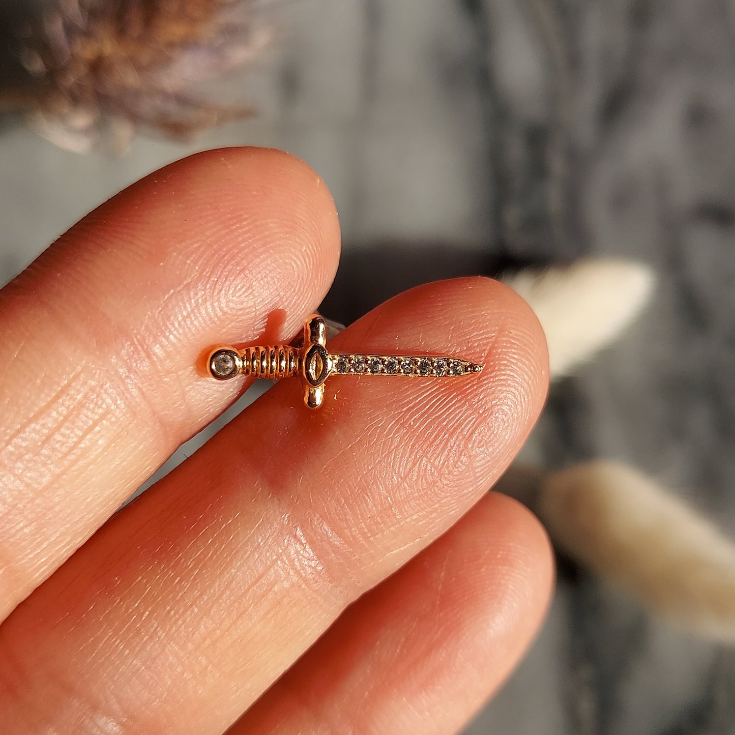 Dainty Dagger Stud Earring / Mini Sword Stud Earring