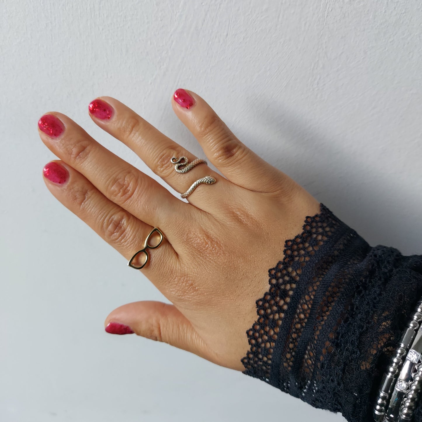 MIRANDA Gold Glasses Adjustable Ring