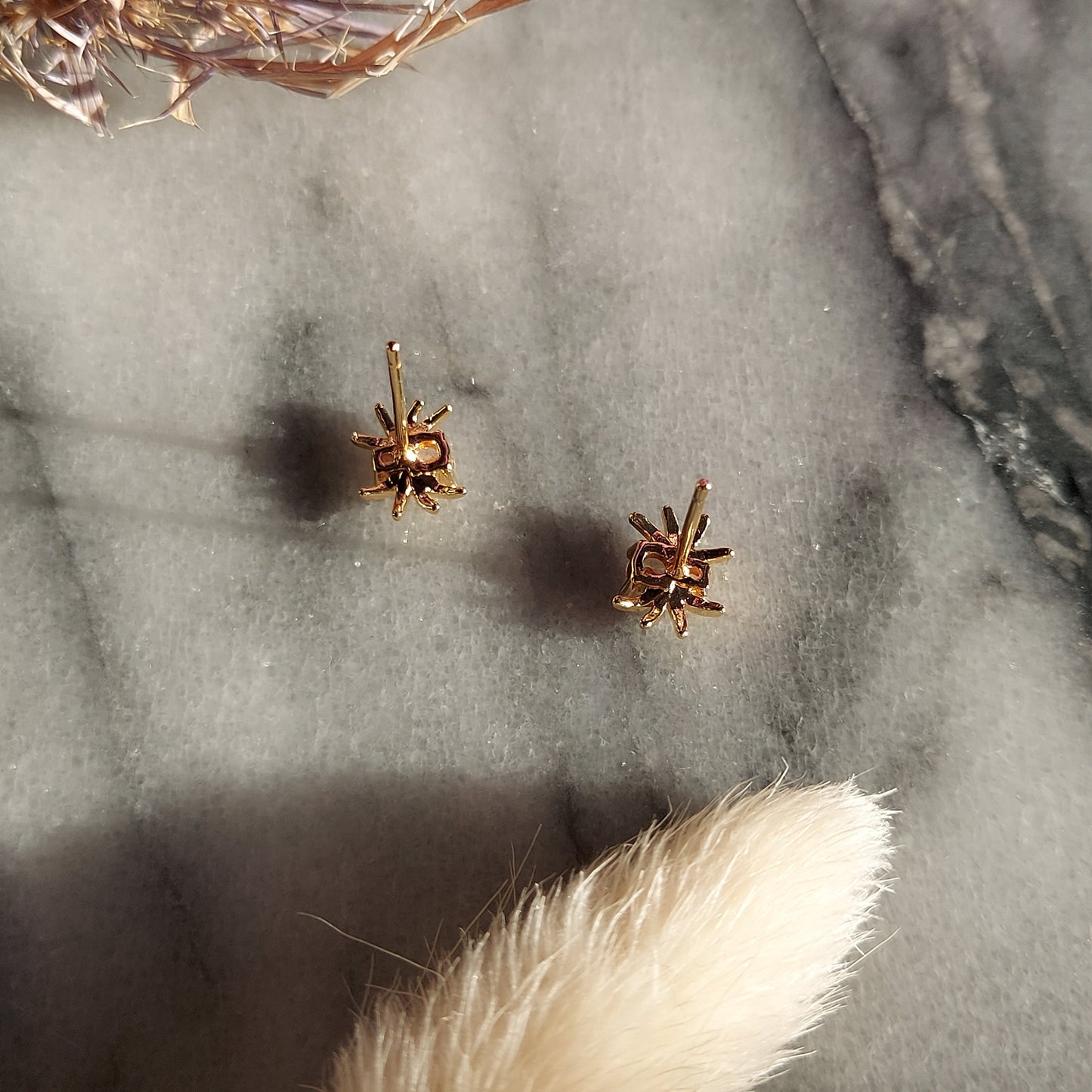 ARAGOG Tiny Spider Stud Earrings / Gold Spider Studs