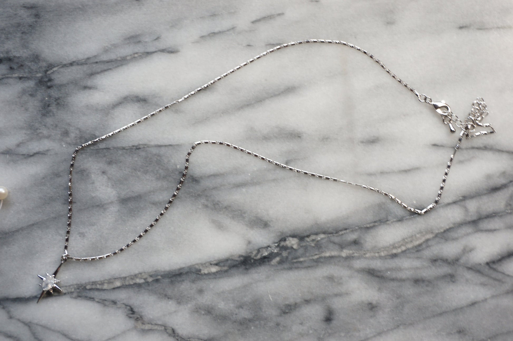 SELESTE Silver Celestial Moonstone Style Necklace