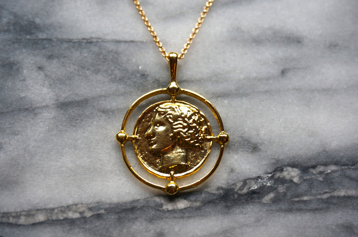ALEXANDER Gold Greek Coin Necklace