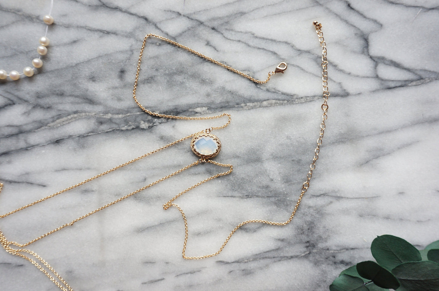 SELENE Moonstone Adjustable Body Chain in Silver / Gold