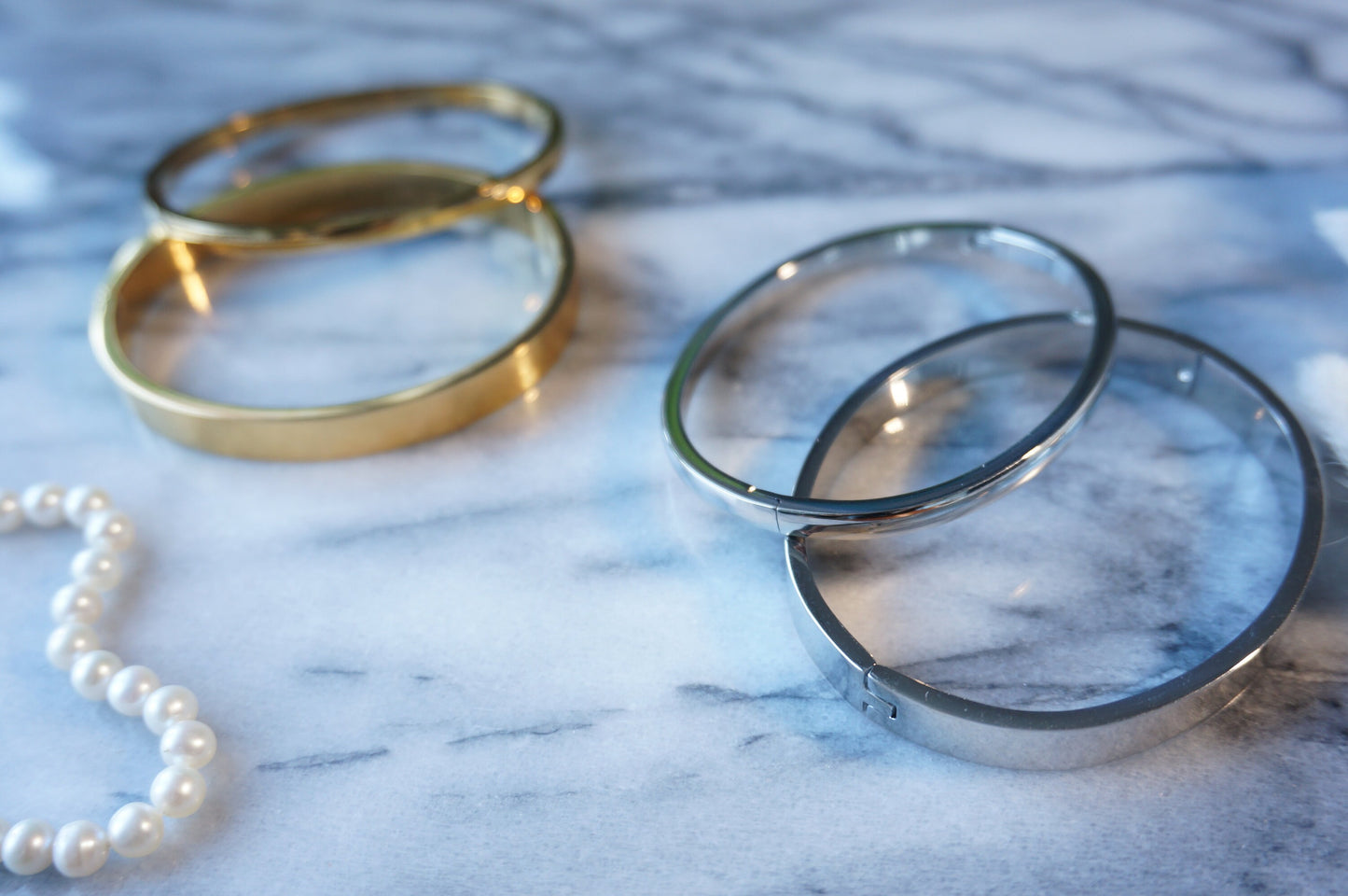 Minimal Silver / Gold Hinge Close Bangle / Bracelet
