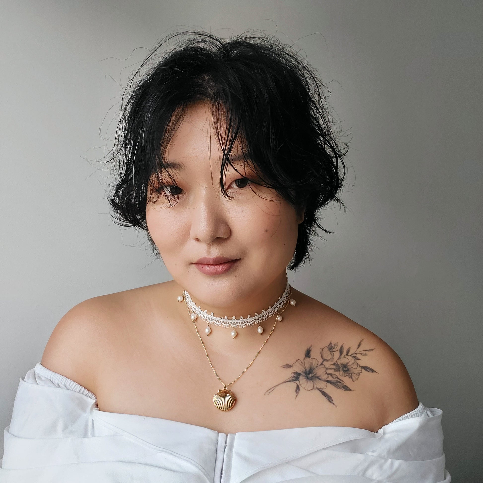 ARIEL Gold Shell Locket Necklace