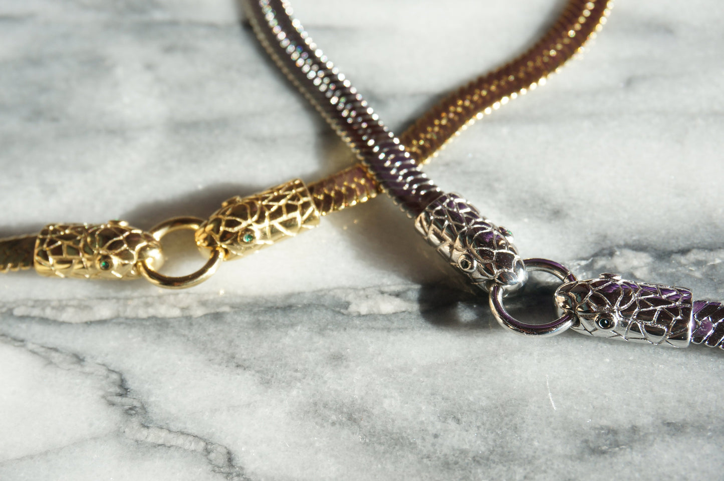 MISSRA Snake chain choker gold/silver, Snake Necklace