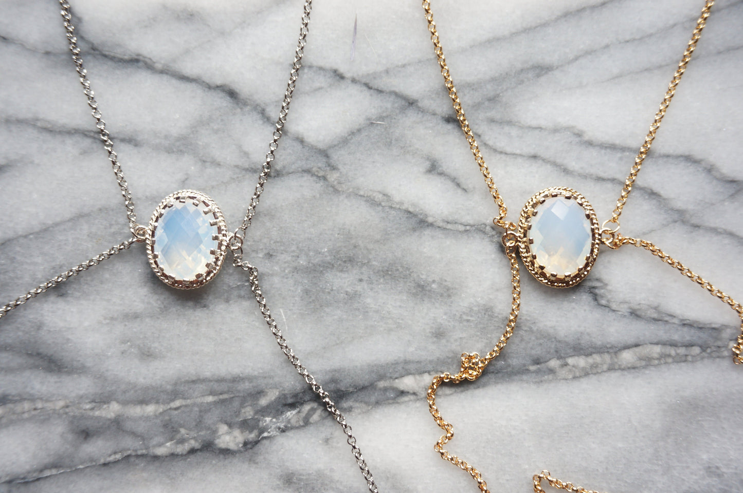 SELENE Moonstone Adjustable Body Chain in Silver / Gold