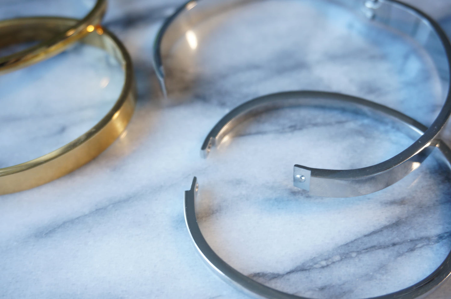 Minimal Silver / Gold Hinge Close Bangle / Bracelet