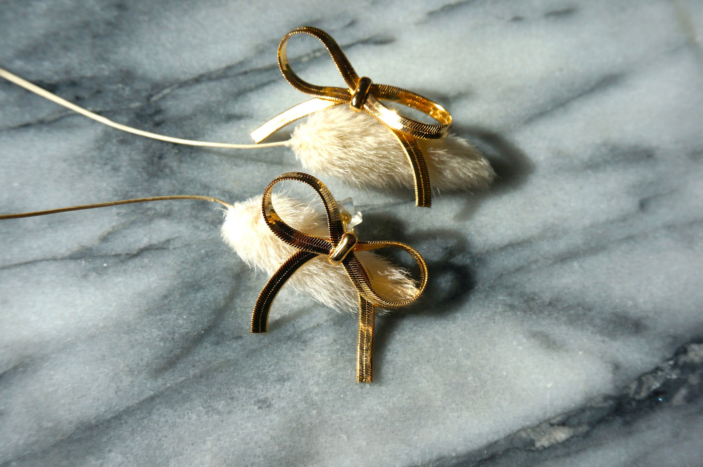 BOW - Gold / Silver Bow Stud Earrings