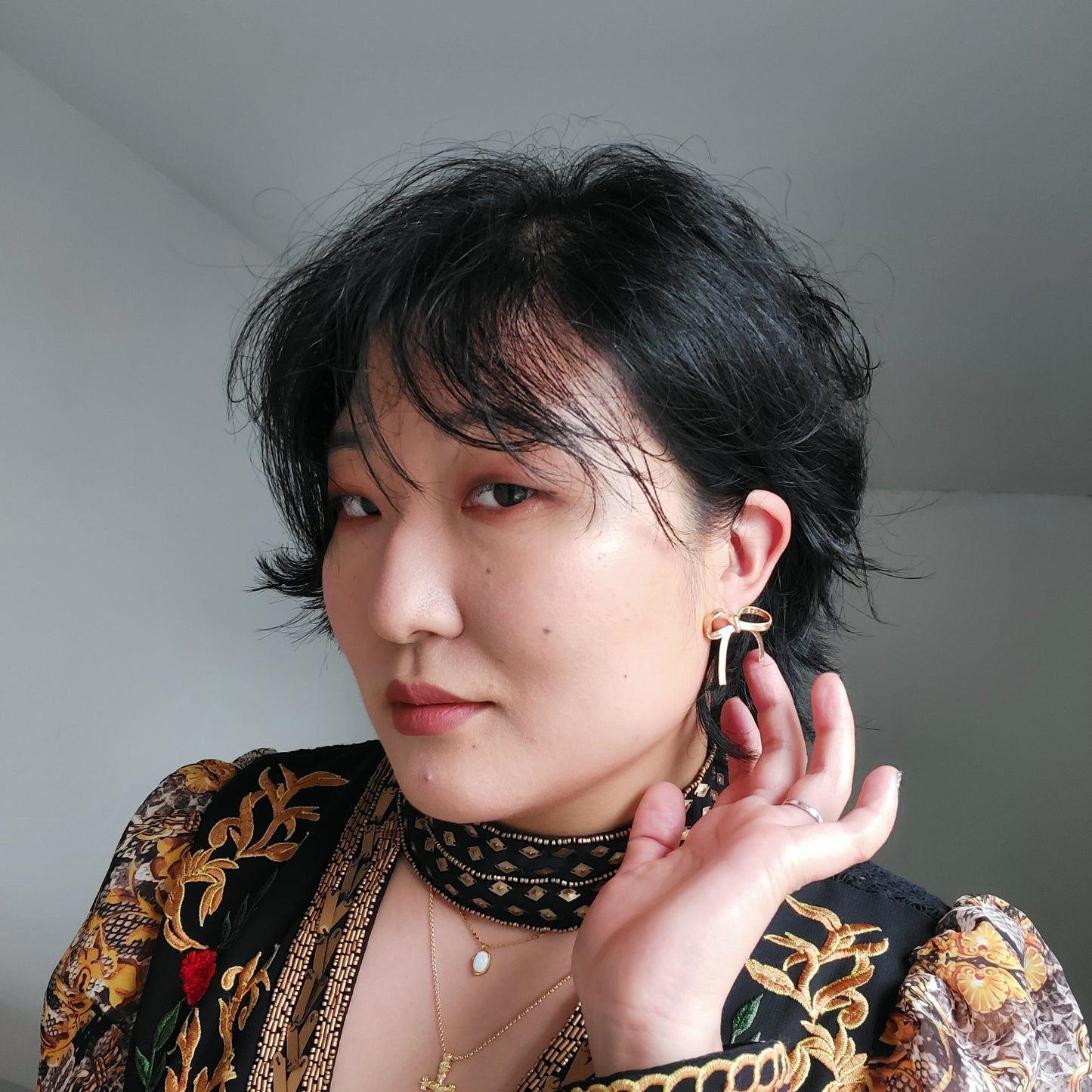 BOW - Gold / Silver Bow Stud Earrings