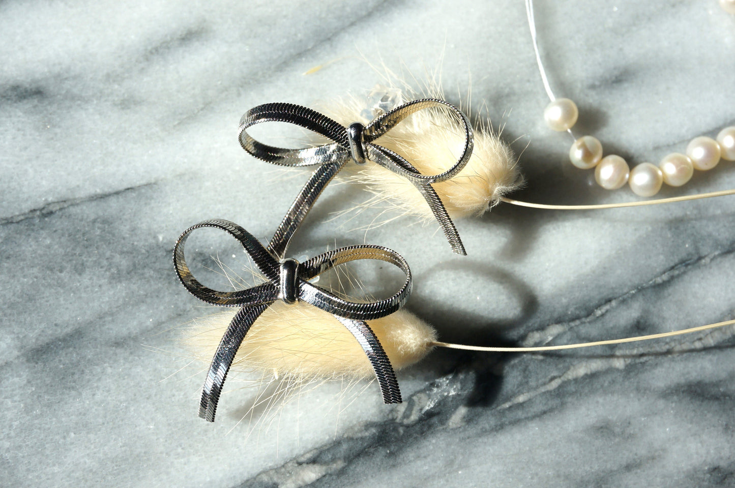 BOW - Gold / Silver Bow Stud Earrings