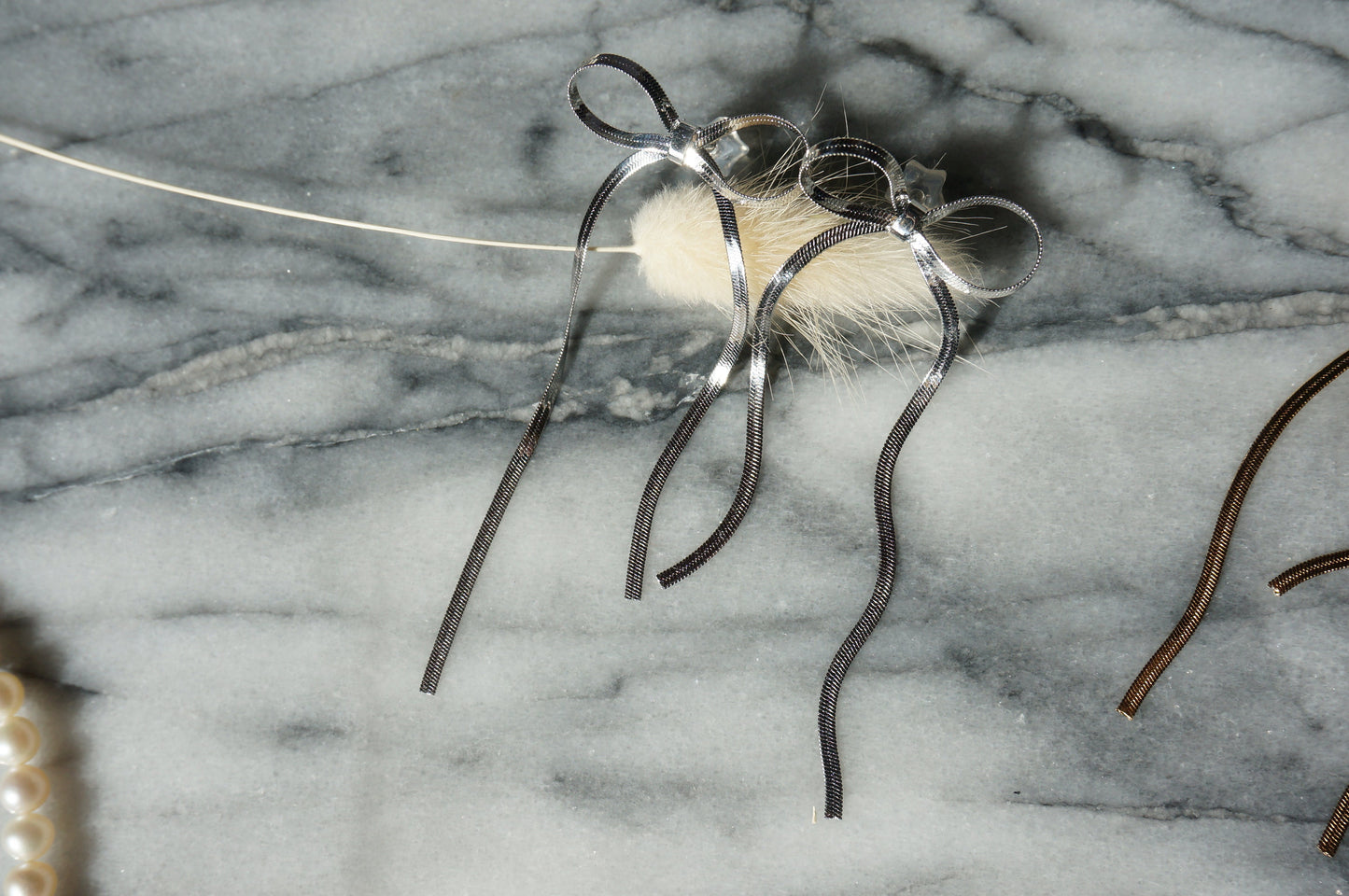 BOW - Gold / Silver Bow Stud Earrings
