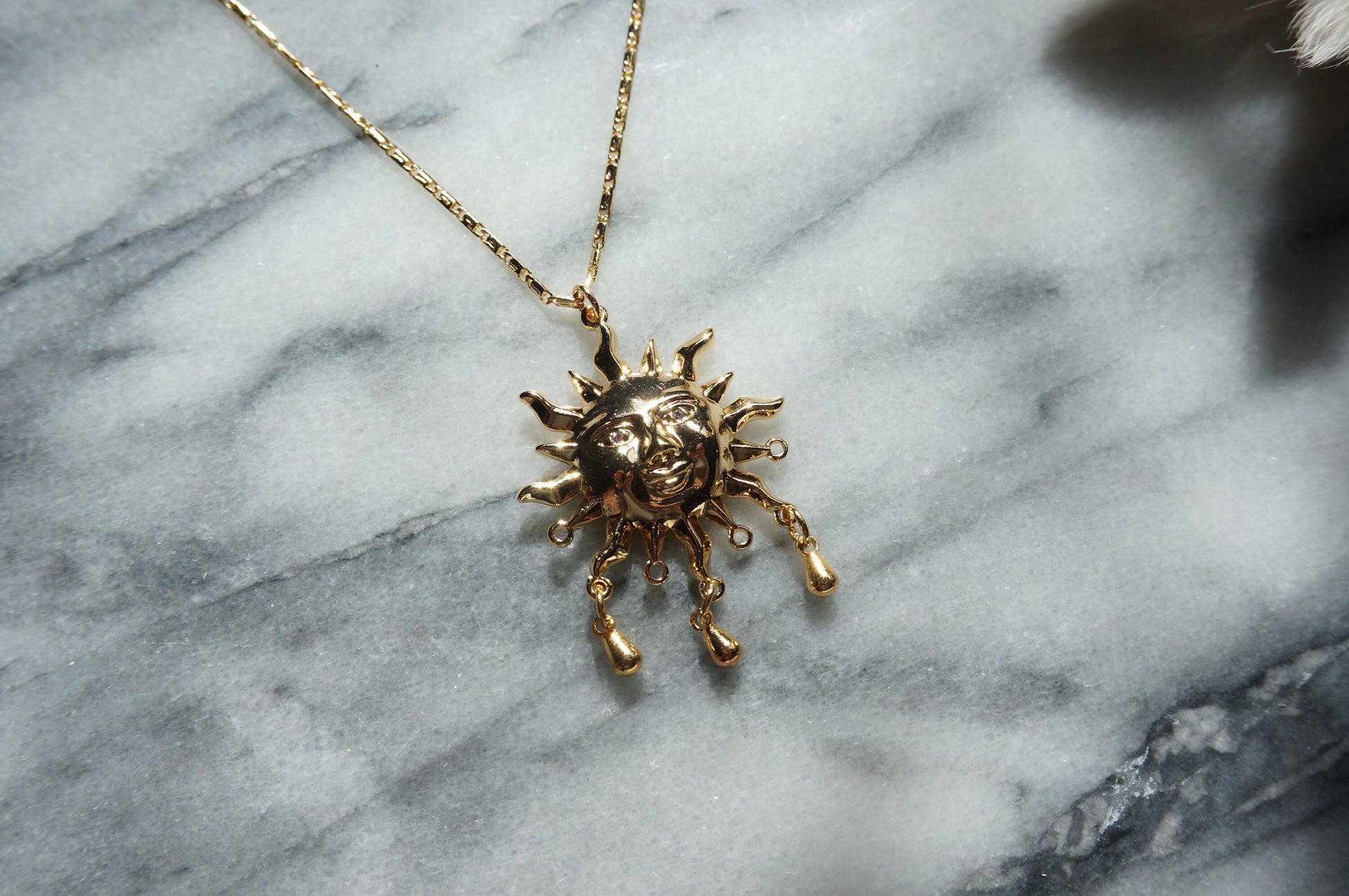 SUNNIVA Gold Sun Necklace