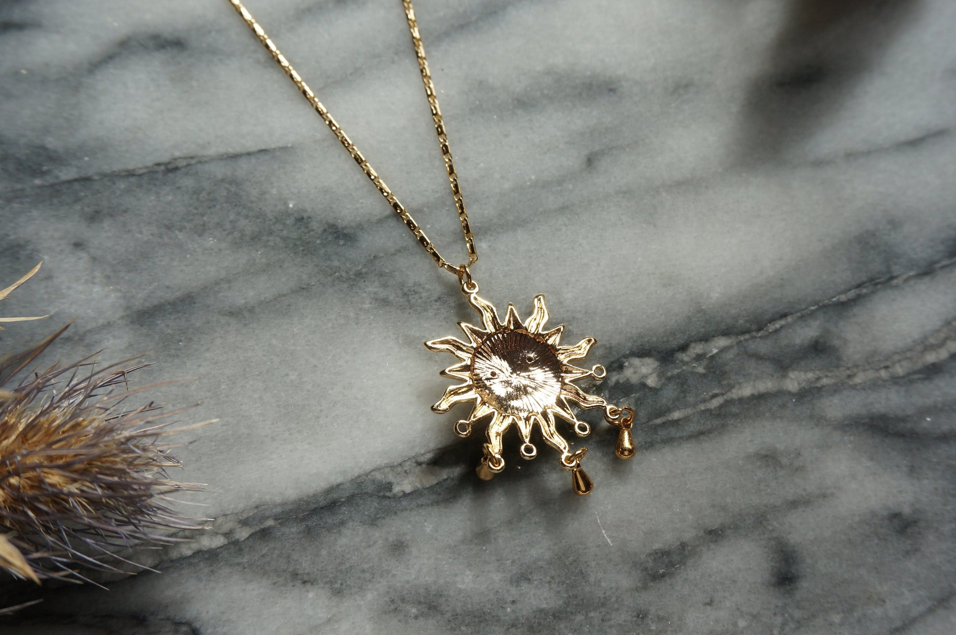 SUNNIVA Gold Sun Necklace