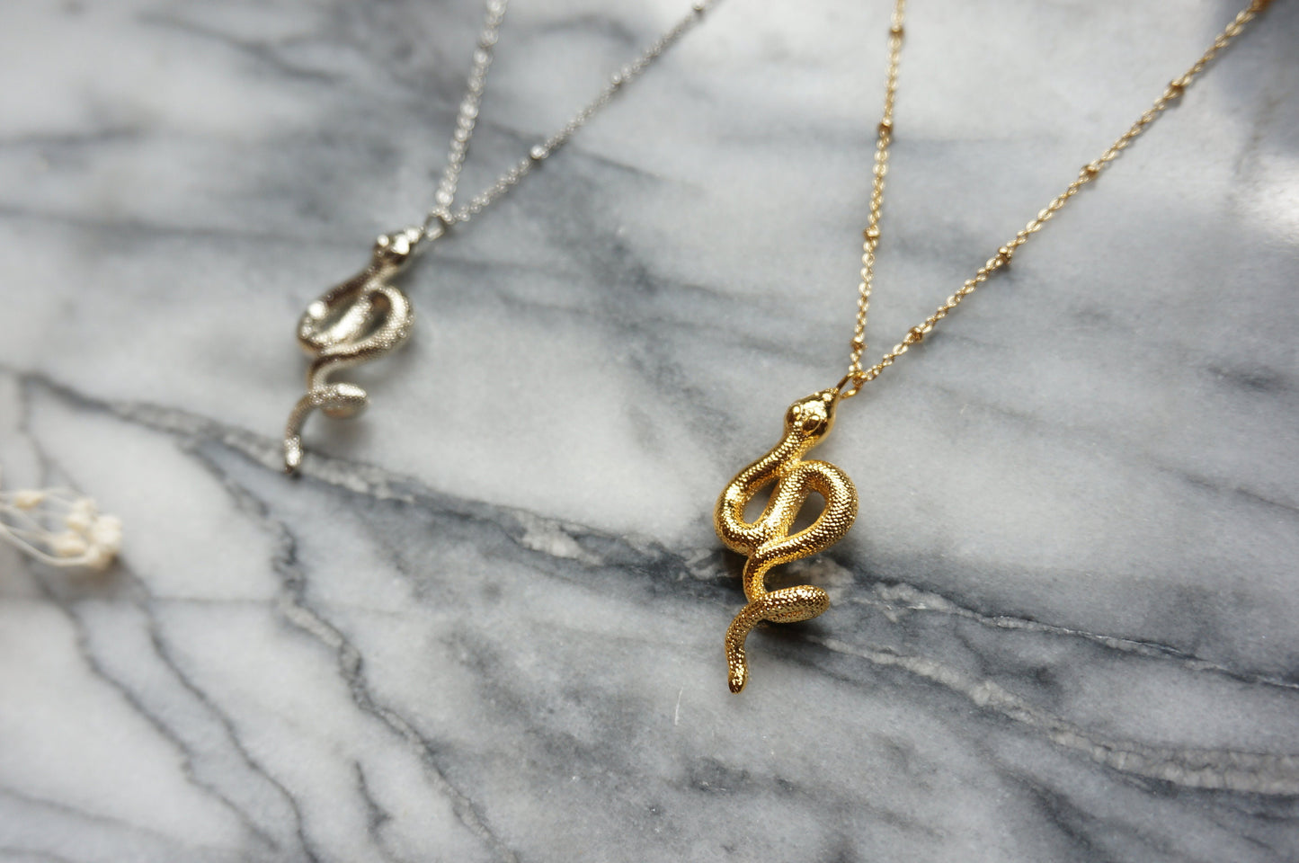 Python Gold/Silver necklace / Snake Necklace