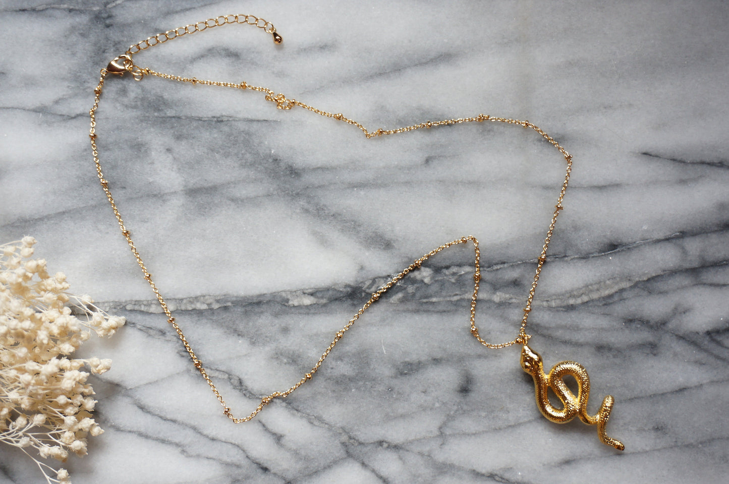 Python Gold/Silver necklace / Snake Necklace
