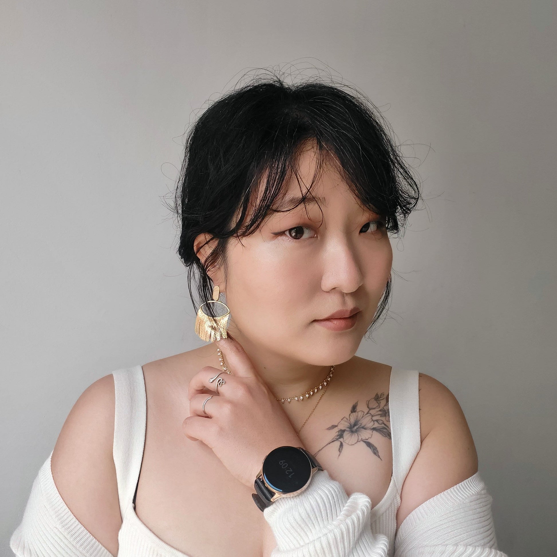 TASSEL Gold Tassel Studs / Dangle Earrings