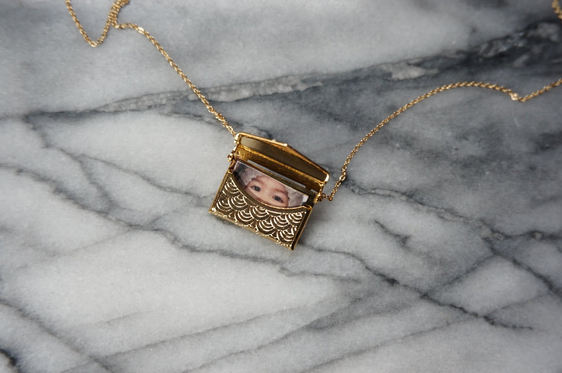 Envelope / Letter Gold Locket Necklace
