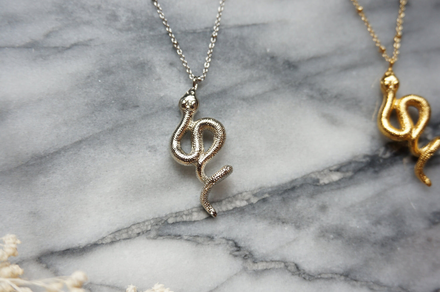 Python Gold/Silver necklace / Snake Necklace