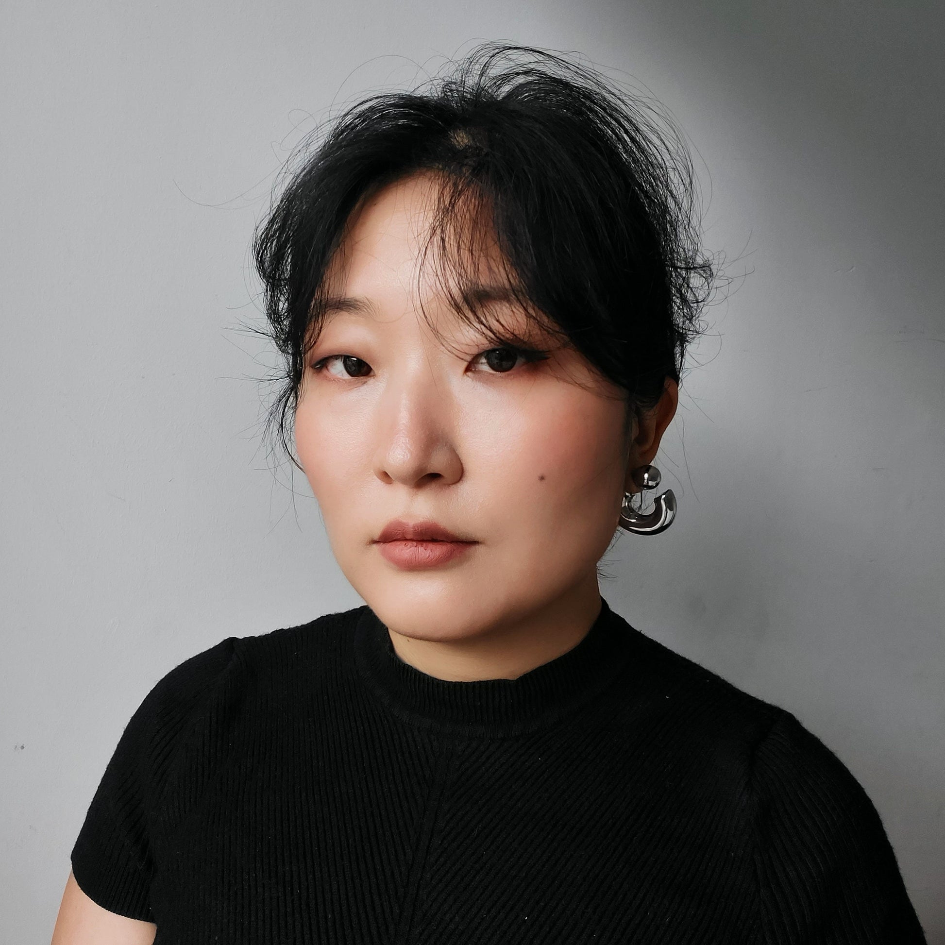 Super chunky Reverse hoop earrings Gold/Silver Hoop Stud Earrings