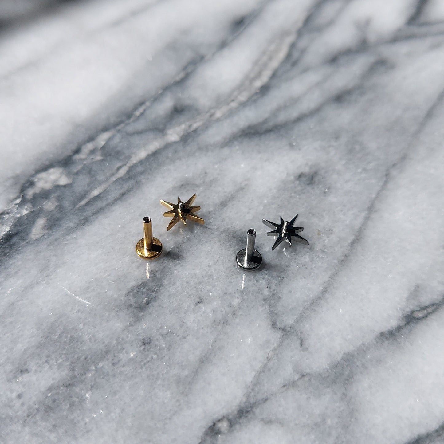 Dainty screw on flat back studs Sacred Heart / Snake/ Moon/ Star/ Earlobe/ Tragus/ Conch/ Helix in Gold/ Silver