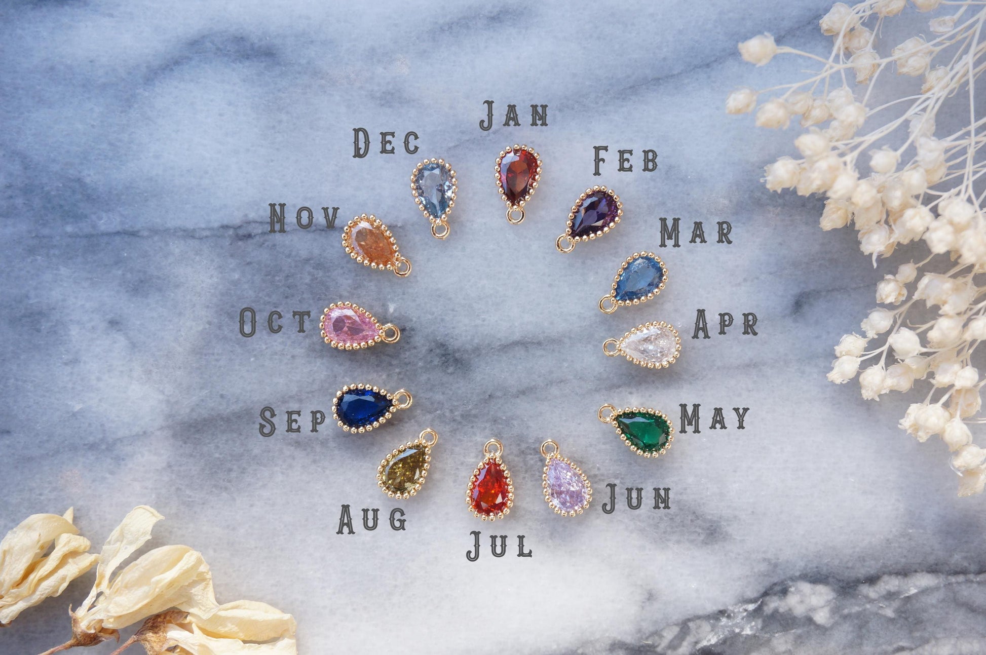 Birthstone Hoops / Gold Huggie Earrings
