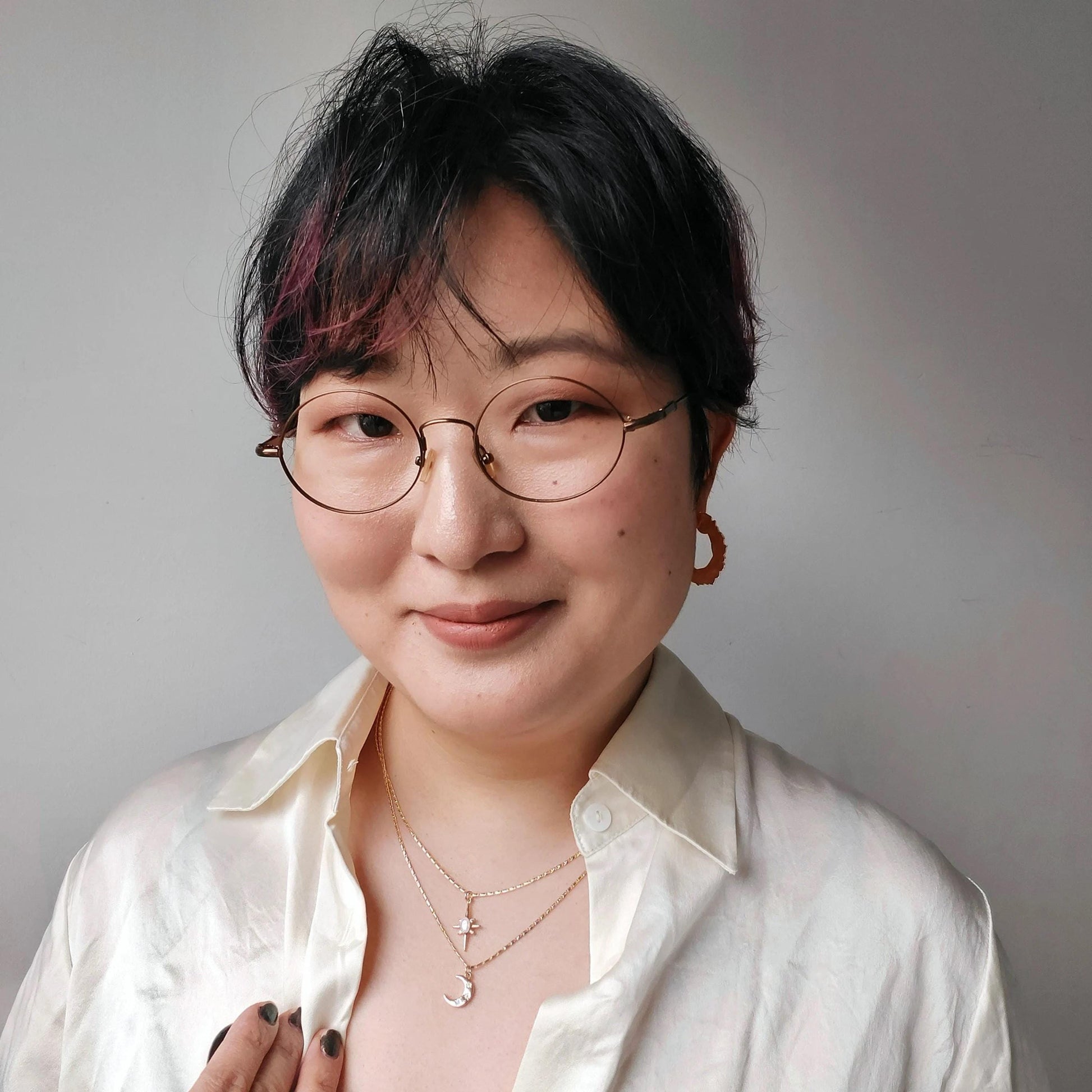 SELESTE Silver Celestial Moonstone Style Necklace