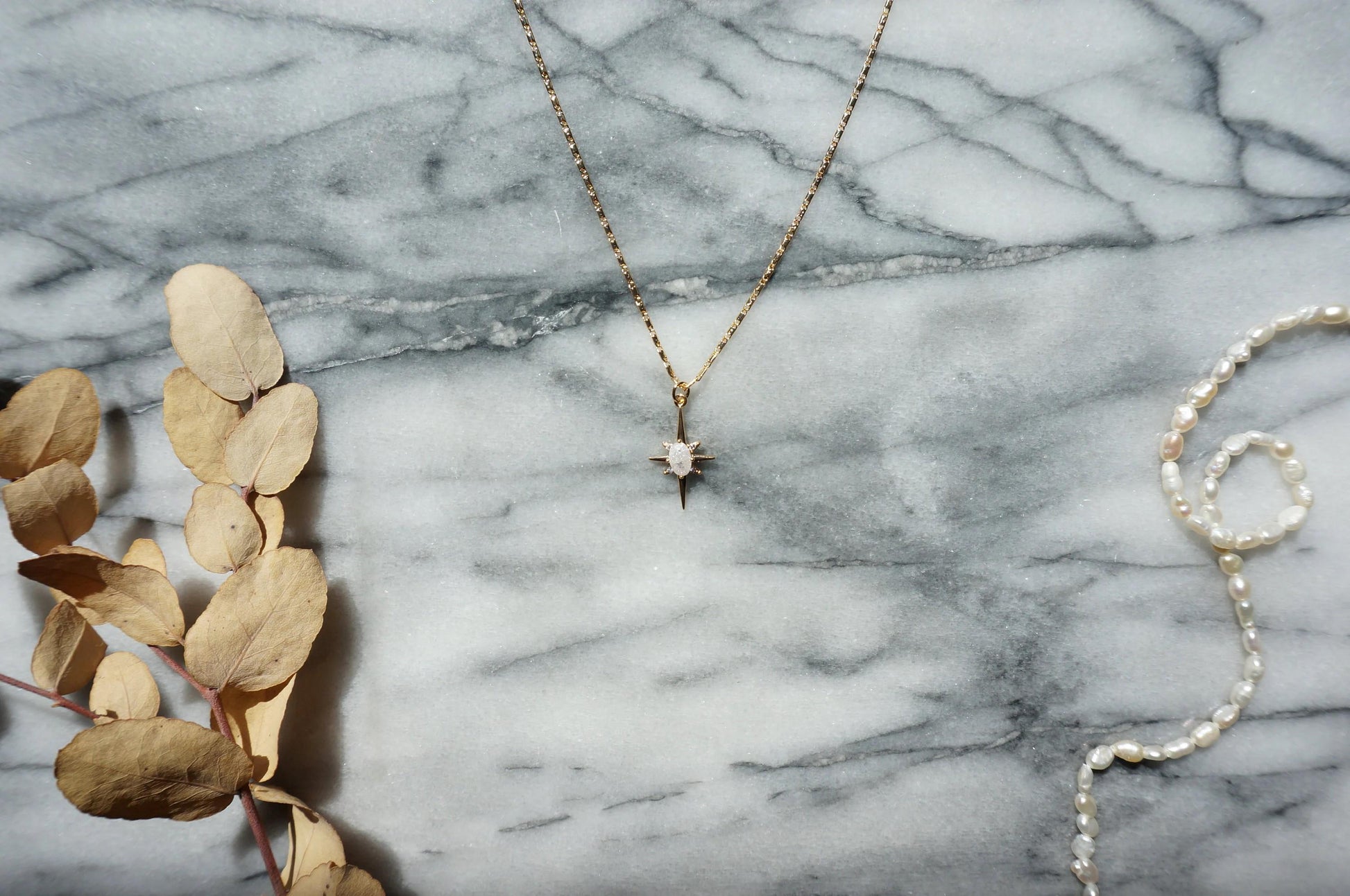 SELESTE Silver Celestial Moonstone Style Necklace