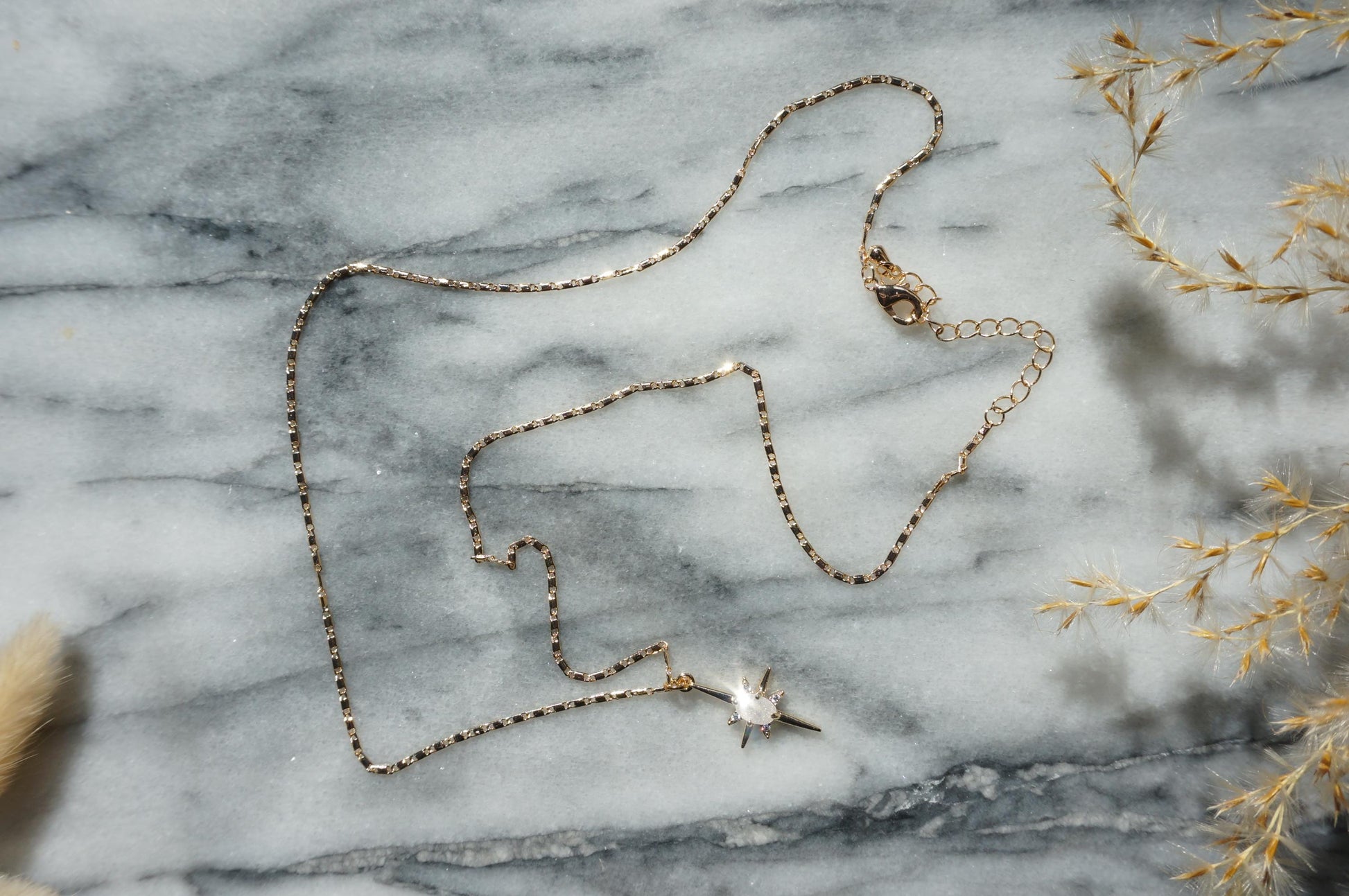 SELESTE Silver Celestial Moonstone Style Necklace