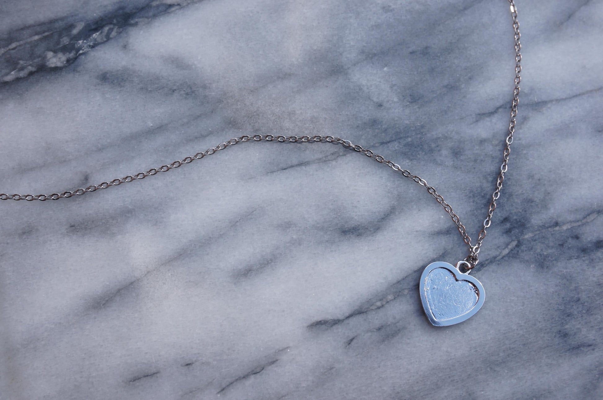 Sacred Heart Black Enamel Necklace in Gold / Silver