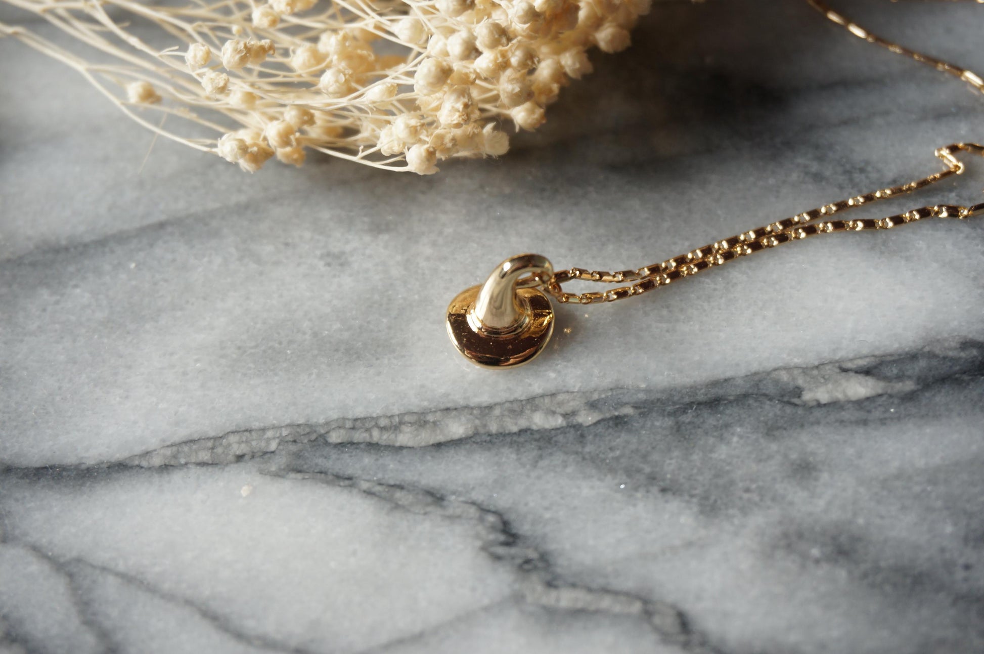 MINERVA Gold Plated Witch Hat Necklace