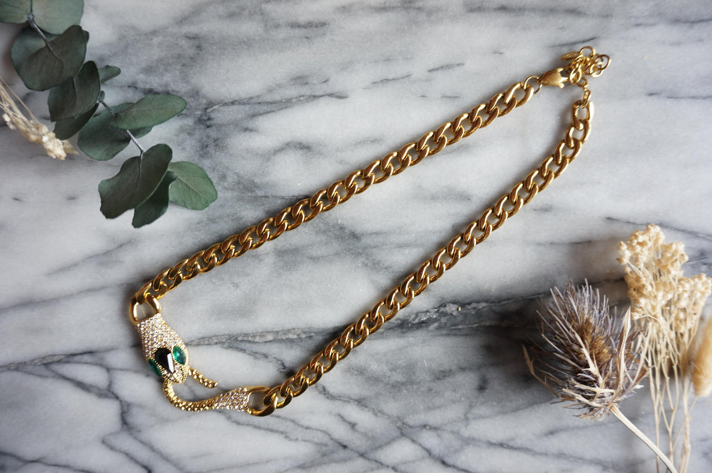 Euryale Gold Snake Necklace